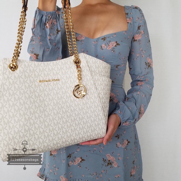 Michael Kors Jet set Large chain tote vanilla gold - Picture 7 of 8